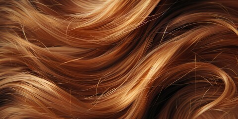 A close up of a woman's hair with a lot of texture and volume. The hair is brown and he is styled in a way that makes it look like it's flowing. The image has a warm and inviting mood