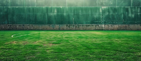 Sticker - Empty green football field with no people, a vast copy space image.