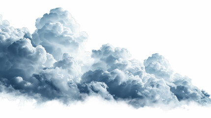 Wall Mural - A picture of dark clouds just before rain. Clouds are isolated on white background.