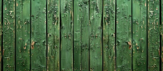 Aufkleber - Background of a green painted wooden fence with a textured copy space image.