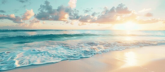 Canvas Print - Morning beach scene with copy space image.