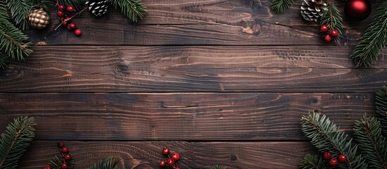 Wall Mural - Wood background with copy space image for text, perfect for wishing a Merry Christmas and a Happy New Year during the winter season.