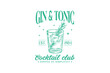 © h - Gin And Tonic Cocktail Club Vintage Summer Cocktail SVG T shirt Design