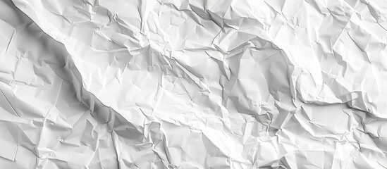 Sticker - Top view of a clean white paper with a crumpled texture, suitable as a background for adding copy space image.