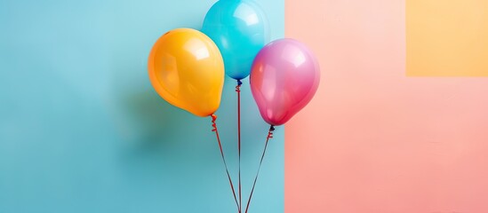 Aufkleber - Colorful balloon against a vibrant backdrop perfect for adding text, ideal for celebrations. Ideal for a copy space image.