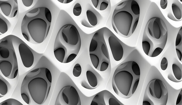 Abstract organic background with interwoven shapes and lines in monochrome grey, 3D rendered illustration in the style of a seamless pattern with seamless outlines.



