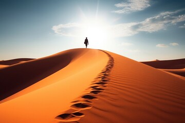 Sticker - Sand dunes walking desert outdoors.