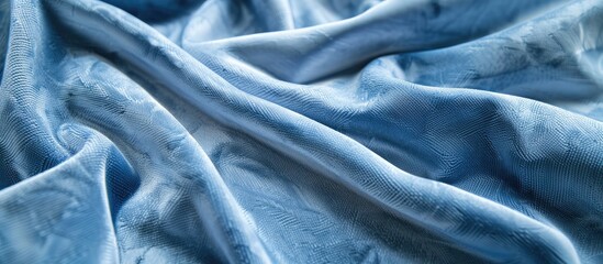 Aufkleber - Soft and smooth light blue velvet fabric texture creates an empty background with copy space image.