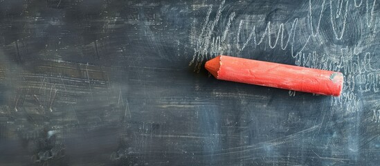 Fototapete - Erased chalk on a blackboard with copy space image.
