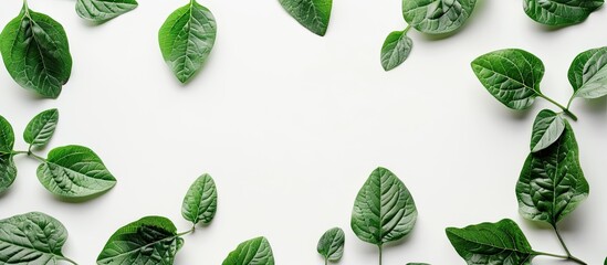 Poster - Isolated on the white backdrop is a photograph of sweet potato leaves, with plenty of space around for additional content, known as a copy space image.