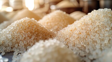 Wall Mural - a pile of long rice grains 