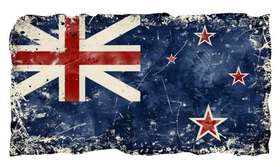 Wall Mural - New Zealand abstract painted grunge watercolor flag.