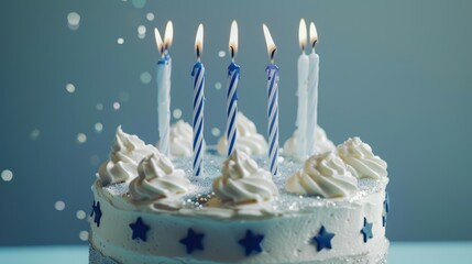 Poster - The birthday cake with candles