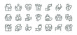 © FishCoolish - Premium Icons Pack on Charity and Donations. Such Line Signs as Volunteering and Compassion, Philanthropy Contribution and Sponsorship. Vector Icons Set for Web and App Outline Editable Stroke.