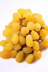 Wall Mural - A bunch of yellow grapes are piled on top of each other. The grapes are small and round, and they are all the same color. The image has a bright and cheerful mood