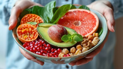 Canvas Print - The healthy fruit and vegetable plate