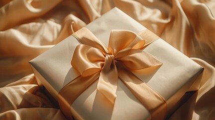 Wall Mural - The elegant wrapped gift box.