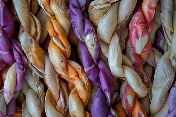 intricate still life of beans artfully woven into a delicate knot highlighting their natural textures and colors against a neutral background in a 169 aspect ratio