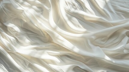 Canvas Print - sunlight shadow on abstract white sheet background texture. copy space image. generative ai