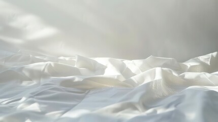 Canvas Print - sunlight shadow on abstract white sheet background texture. copy space image. generative ai