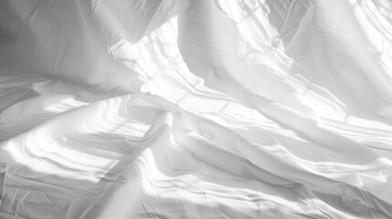 Canvas Print - sunlight shadow on abstract white sheet background texture. copy space image. generative ai