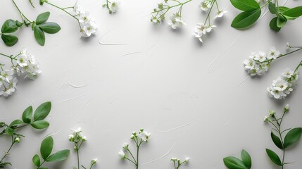 Aufkleber - A white background with a bunch of flowers in the foreground
