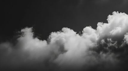 Canvas Print - white mist clouds on dark backdrop. generative ai