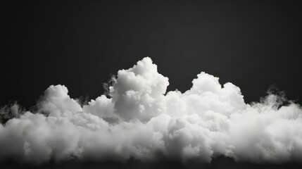 Canvas Print - white mist clouds on dark backdrop. generative ai