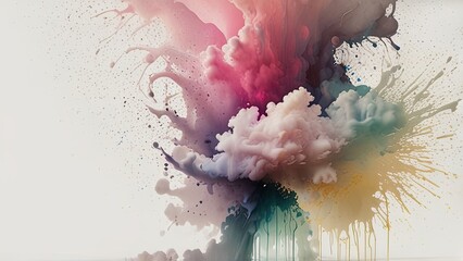 Wall Mural - watercolor background with splashes