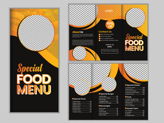 Restaurant Menu card and bifold brochure template