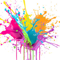 Wall Mural - Beautiful banner with bright colorful splash blots. Vector illustration