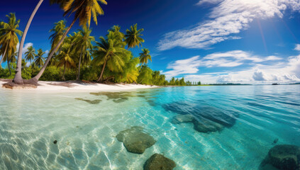 tropical paradise island. Created with Ai