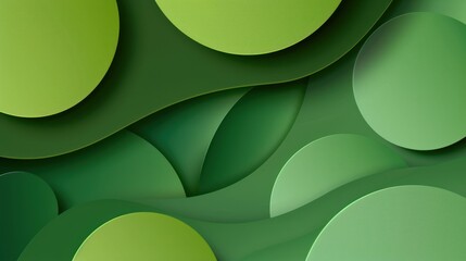 Poster - Abstract Green Layered Circles Background