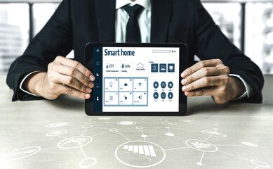 Poster - smart home technology, centric remote control system with digital dashboard for air conditioning, sa