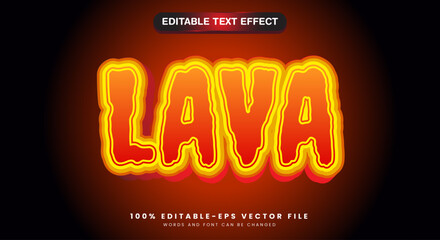 Lava 3D editable text effect template with lava fluid style