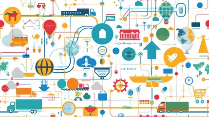 Naklejka na meble Abstract Illustration of a Complex Network