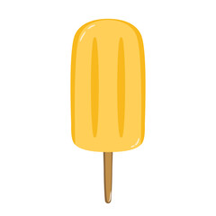 Doodle ice cream tropical fruits lemon pineapple banana stick cute summer illustration food enjoy that can be used for social media, sticker, wallpaper, e.t.c with yellow orange colors