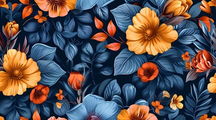 Wall Mural - Floral seamless pattern