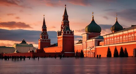 Wall Mural - Moscow Red Square at sunset.