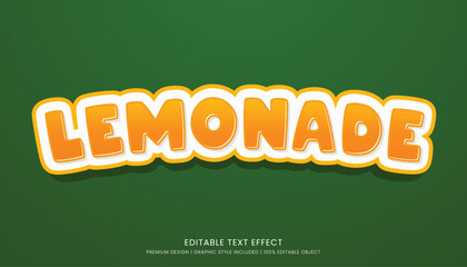 Wall Mural - lemonade editable 3d text effect template bold typography and abstract style drinks logo and brand