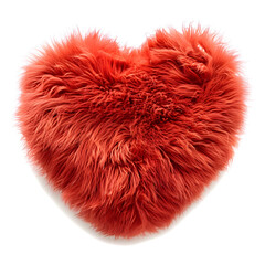 Wall Mural - Red fluffy heart isolated on white background