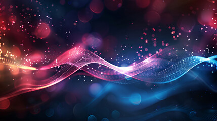 abstract background with glowing waves and bokeh effect, Abstract glowing lines with bokeh effect. Futuristic technology background
