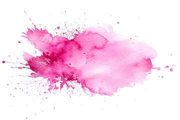 Wall Mural - Abstract pink watercolor splash blob isolated on white background
