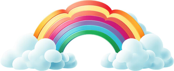Naklejka na meble Colorful rainbow arching over fluffy clouds.