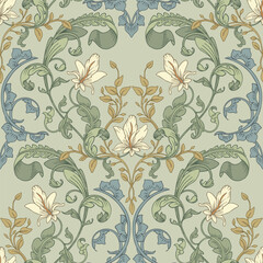 Wall Mural - Ornamental floral pattern. Retro background.
