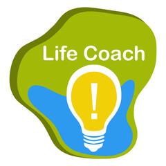 Life Coach Green Blue Blob Bulb Text Isolated