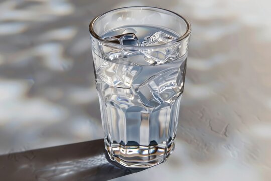 Clear isolated glass of water, background transparent