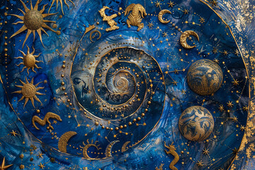 Wall Mural - astrology. astrologer calculates natal chart and makes a forecast of fate tarot cards, fortune telli