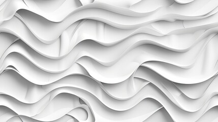 Poster - A close-up shot of a white, abstract, wavy pattern texture background SEAMLESS PATTERN
