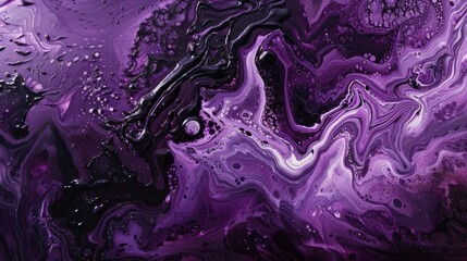Wall Mural - Abstract design in purple  acrylic and black